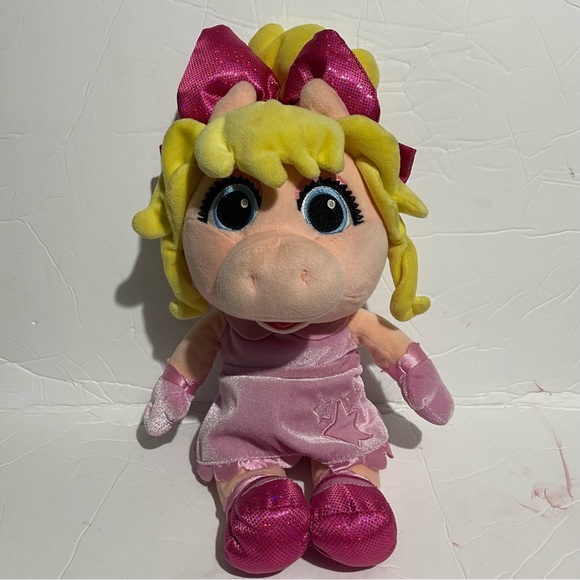 Miss Piggy Look Alike Unbranded Plush Doll Sparkle Boots Pink Outfit Dress Stars - Picture 1 of 4